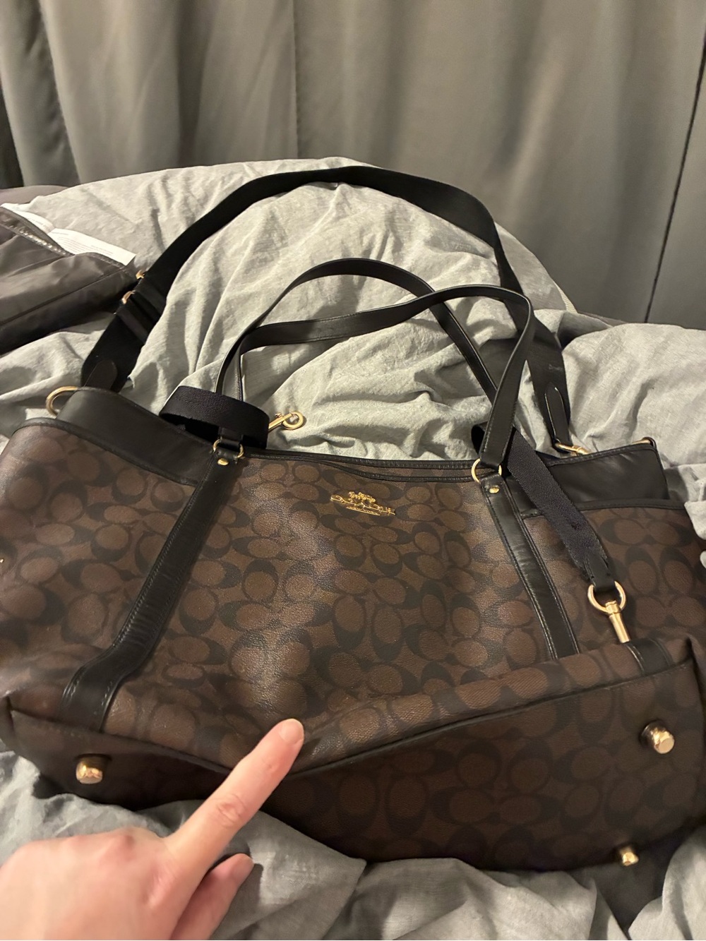 Gently Used Coach Signature Canvas Baby Bag/Tote